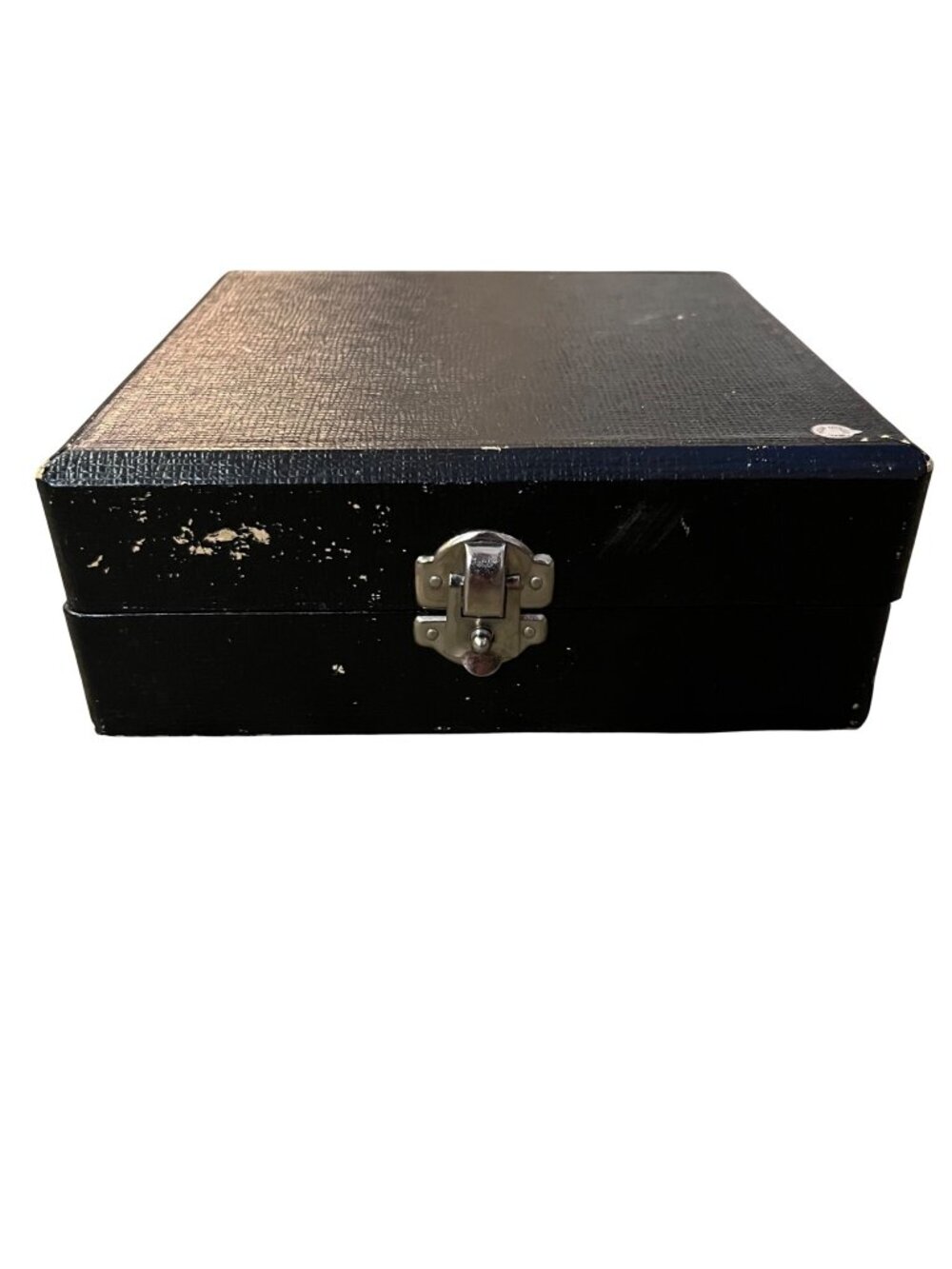 Vintage Post House Black Hard Storage Box Japan Used Hinged Latch Case